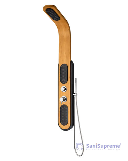 SaniSupreme massage douchepaneel Creavit 150 x 22 cm Bamboe Zwart