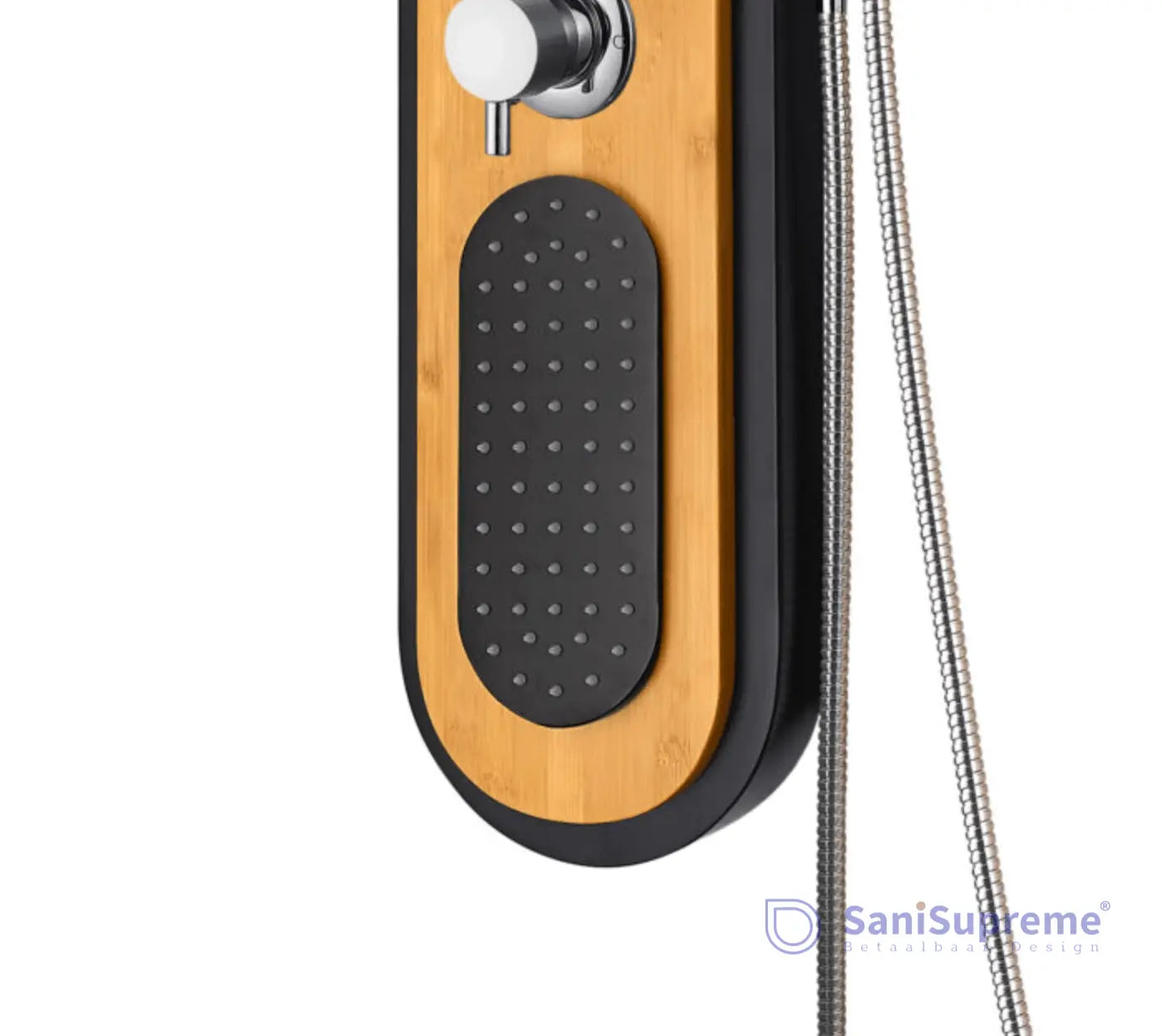 SaniSupreme massage douchepaneel Creavit 150 x 22 cm Bamboe Zwart