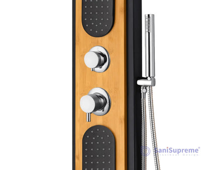 SaniSupreme massage douchepaneel Creavit 150 x 22 cm Bamboe Zwart