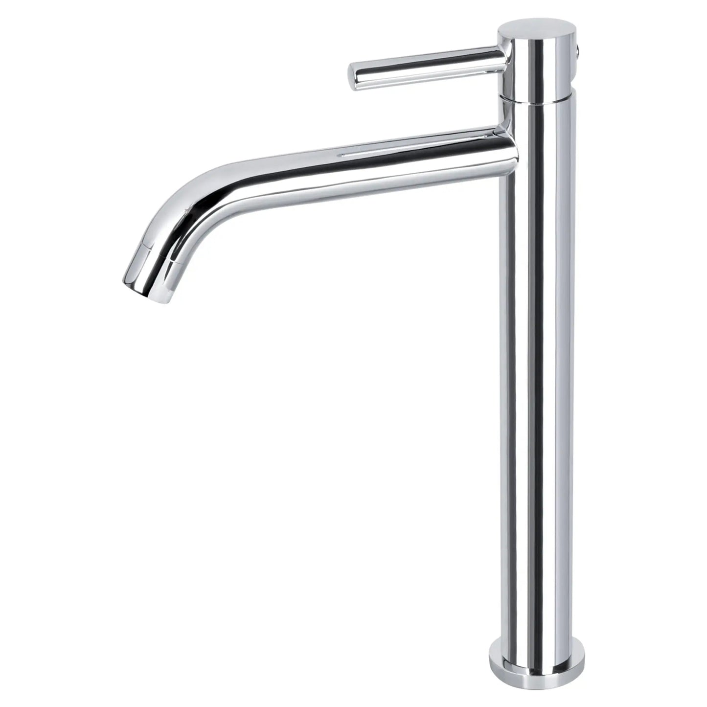 SaniSupreme Memphis keramische wastafel kraan opbouw hoog model gebogen uitloop chroom