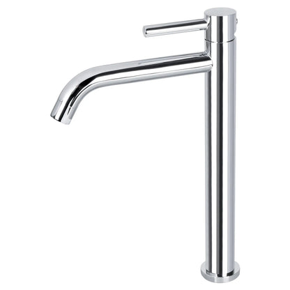 SaniSupreme Memphis keramische wastafel kraan opbouw hoog model gebogen uitloop chroom