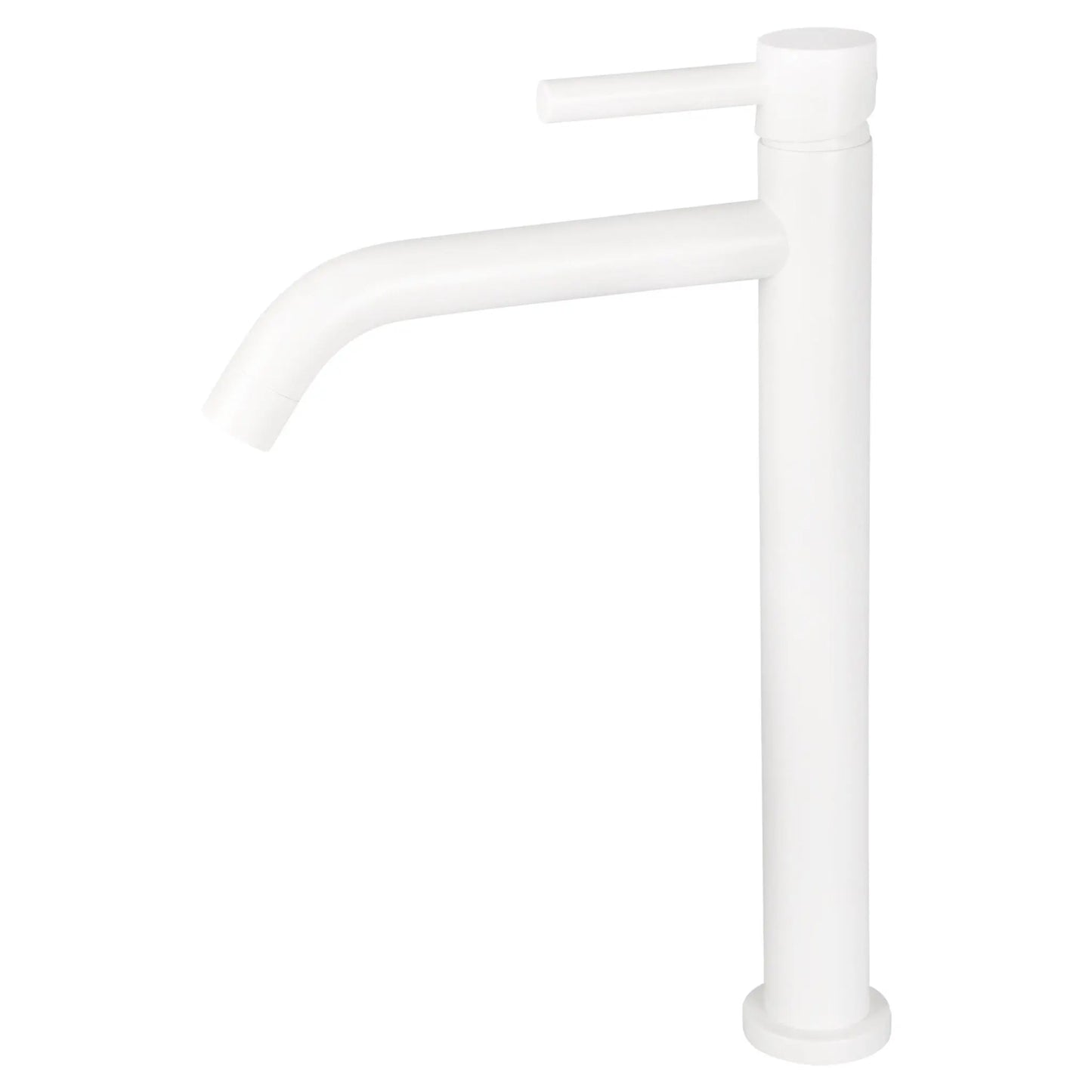 SaniSupreme Memphis keramische wastafel kraan opbouw hoog model gebogen uitloop mat wit