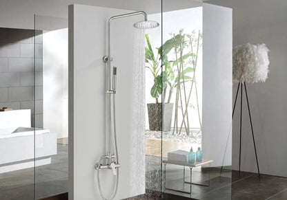 SaniSupreme Orlando opbouw bad doucheset 8 inch regendouche Stainless Steel rond