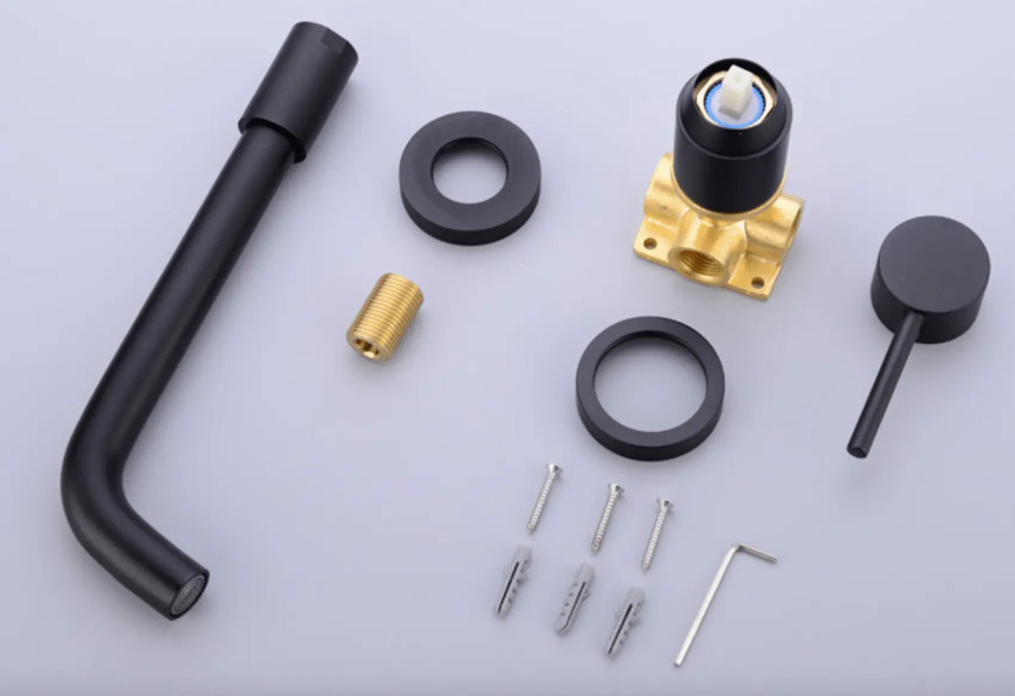 Sanisupreme Palermo Wastafel kraan inbouw 21 cm. met bedieningshandel mat zwart