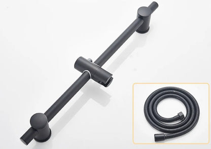 SaniSupreme Peru doucheset opbouw badmengkraan 2 weg smal met ronde handdouche en wandstang mat zwart