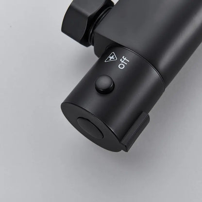 SaniSupreme Peru doucheset opbouw badmengkraan 2 weg smal met ronde handdouche en wandstang mat zwart