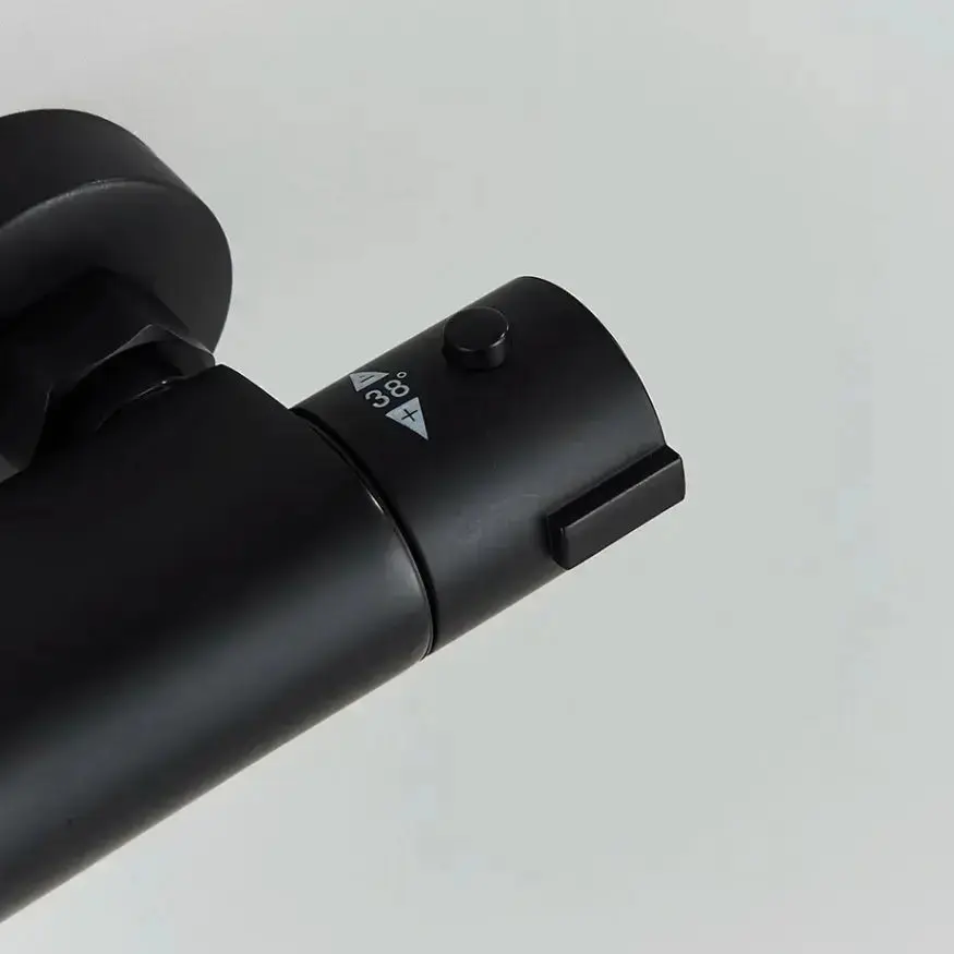 SaniSupreme Peru doucheset opbouw mengkraan 2 weg smal met staaf handdouche mat zwart