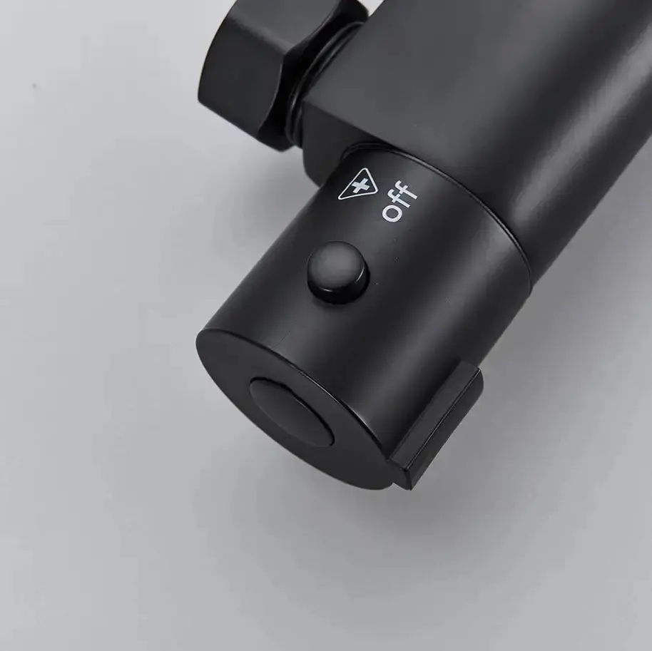 SaniSupreme Peru doucheset opbouw mengkraan 2 weg smal met staaf handdouche mat zwart