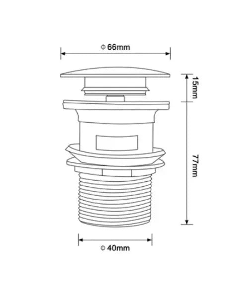 SaniSupreme Premium afvoerplug Chroom Wastafelplug Afvoerplug Clickwaste Afsluitbaar