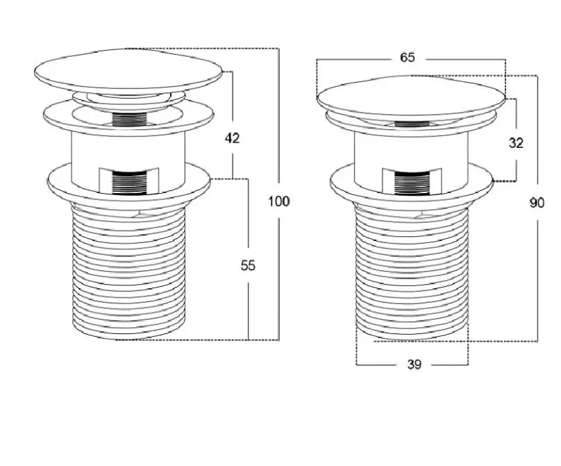 SaniSupreme Premium afvoerplug Chroom Wastafelplug Afvoerplug Clickwaste Afsluitbaar zonder ontluchting