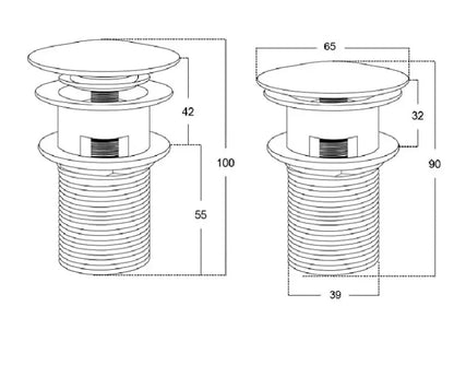 SaniSupreme Premium afvoerplug Chroom Wastafelplug Afvoerplug Clickwaste Afsluitbaar zonder ontluchting