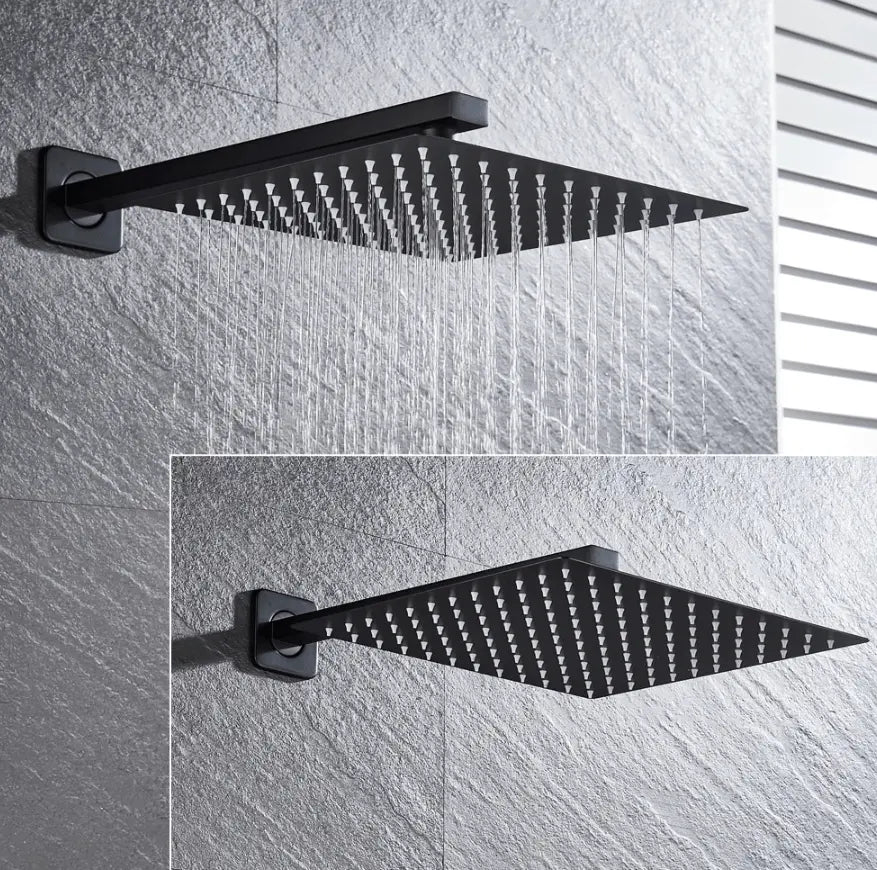 SaniSupreme Promobundel Inbouw Doucheset Manhattan Premium de Luxe LCD 10 inch regendouche vierkant 3 - weg zwart