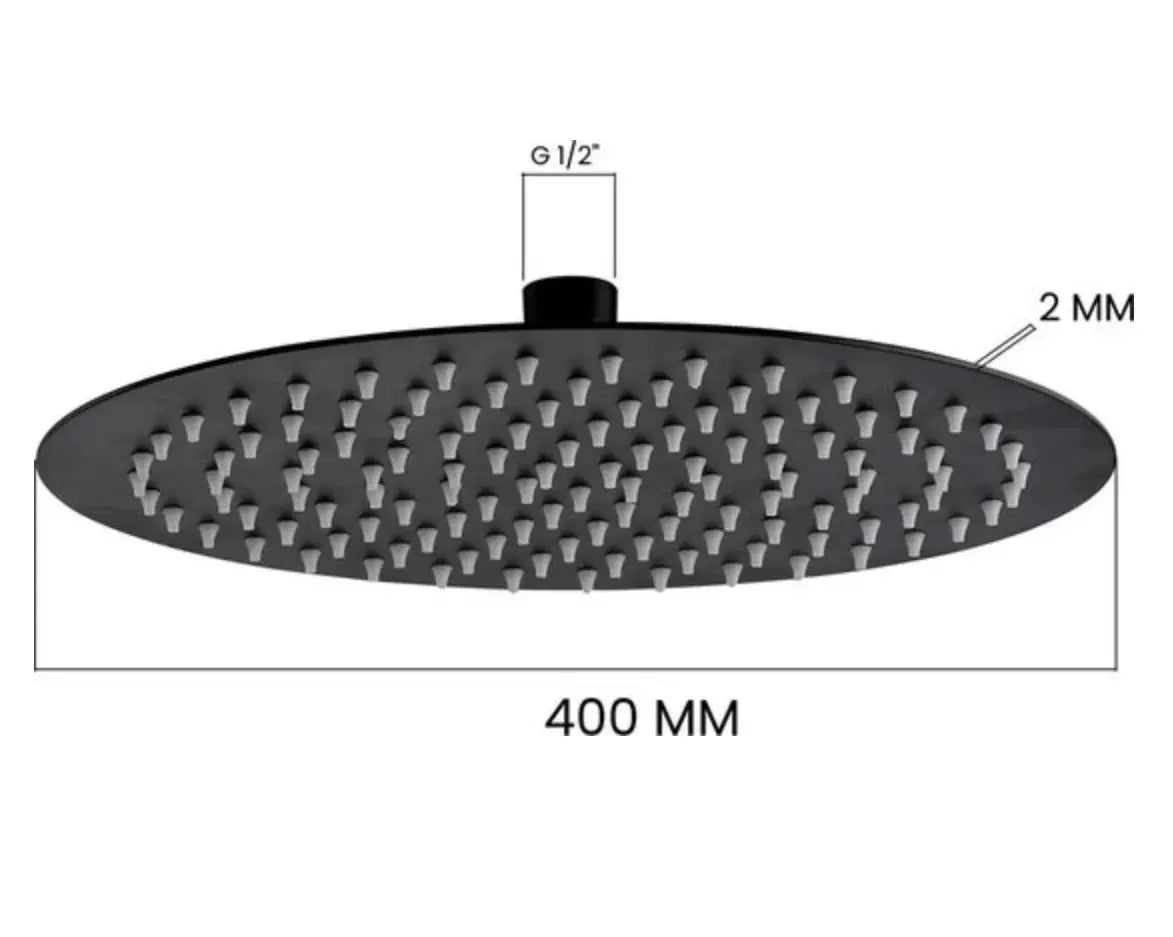 SaniSupreme® Regendouche douchekop 40 cm rond mat zwart