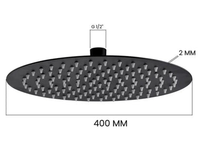 SaniSupreme® Regendouche douchekop 40 cm rond mat zwart