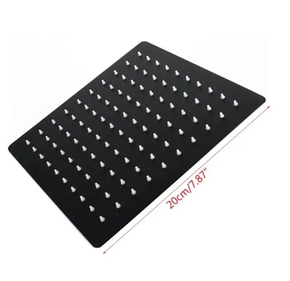 SaniSupreme Regendouche kop Hoofddouche mat zwart vierkant 20 cm 8 inch