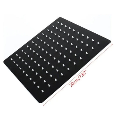 SaniSupreme Regendouche kop Hoofddouche mat zwart vierkant 20 cm 8 inch
