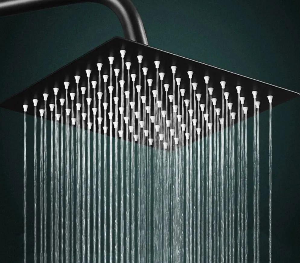 SaniSupreme Regendouche kop Hoofddouche mat zwart vierkant 20 cm 8 inch