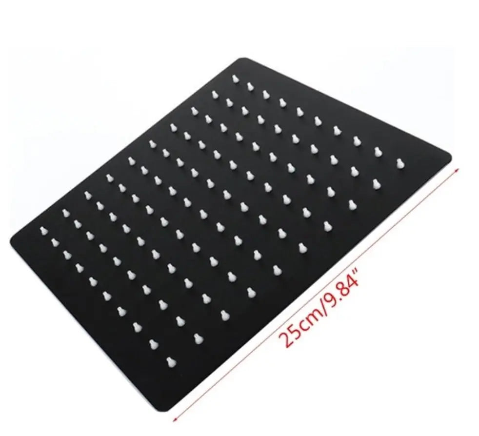 SaniSupreme Regendouche kop Hoofddouche mat zwart vierkant 25 cm 10 inch