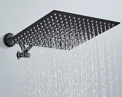 SaniSupreme Regendouche kop Hoofddouche mat zwart vierkant 25 cm 10 inch