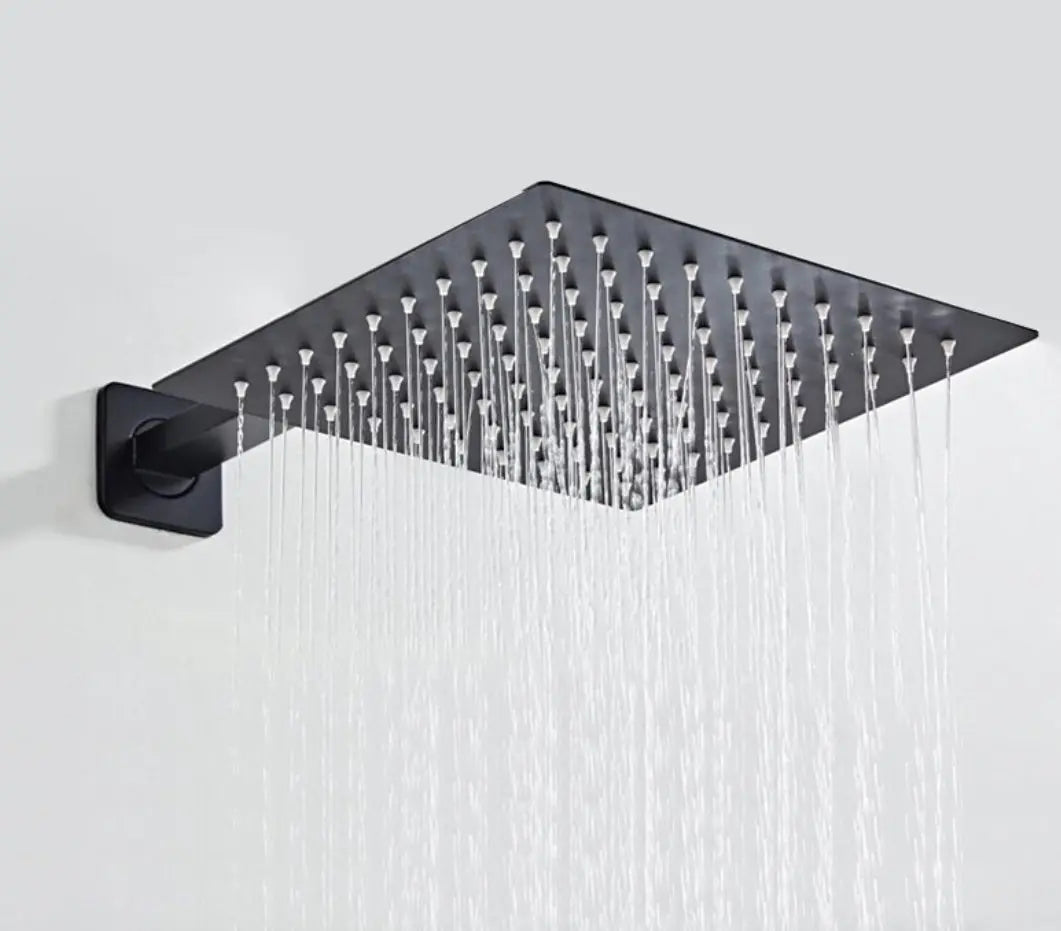 SaniSupreme Regendouche kop Hoofddouche mat zwart vierkant 30 cm 12 inch