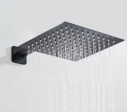SaniSupreme Regendouche kop Hoofddouche mat zwart vierkant 30 cm 12 inch
