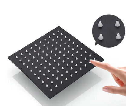 SaniSupreme Regendouche kop Plafond mat zwart vierkant 50 cm 20 inch