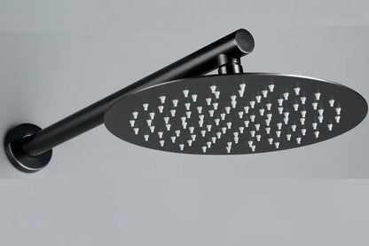 SaniSupreme® RegendoucheSet Kompleet douchekop inclusief wandstang en rozet 10 inch rond mat zwart