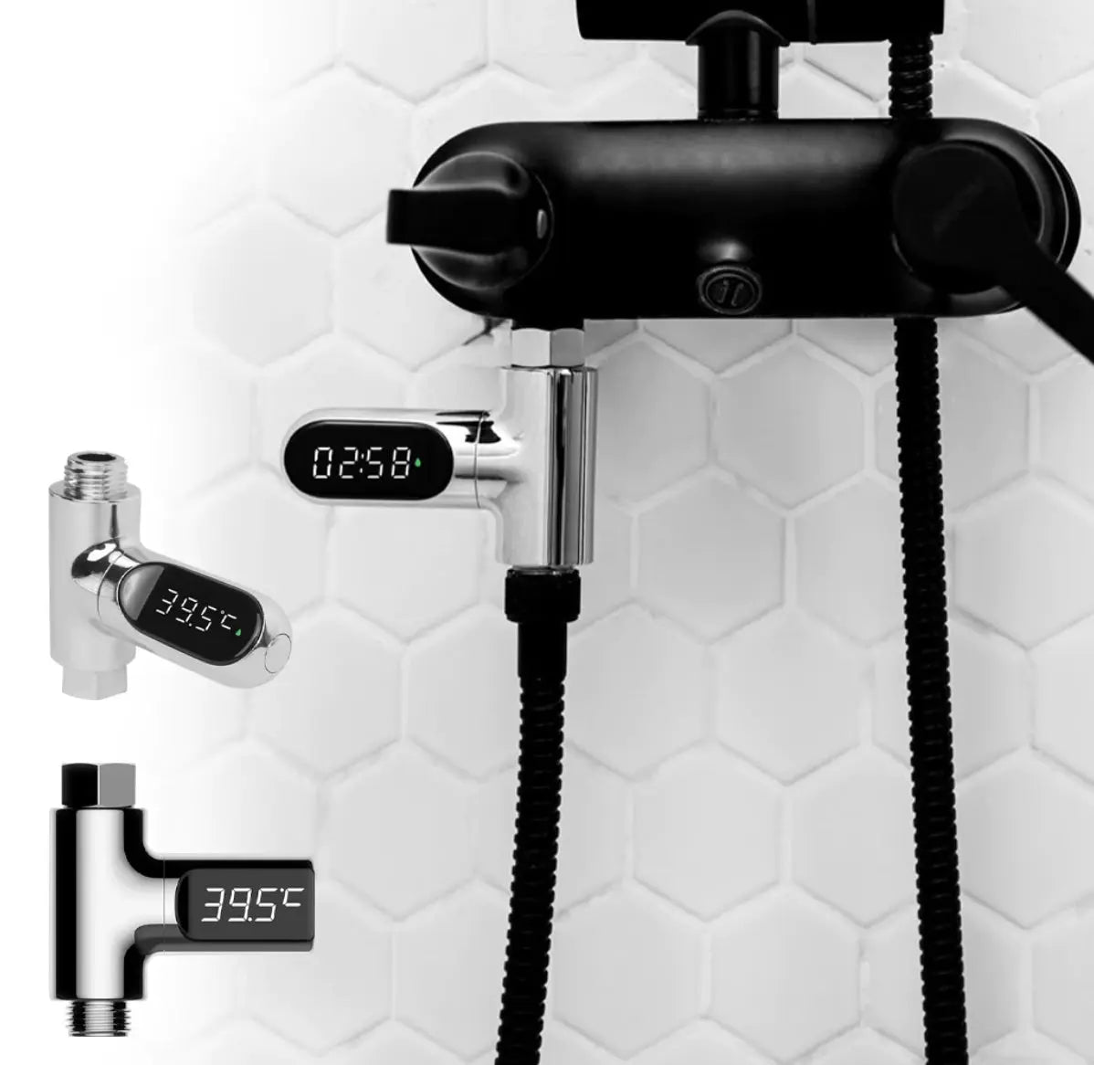 SaniSupreme Safe Series Bad & Kraan Thermometer met waterflow LED chroom