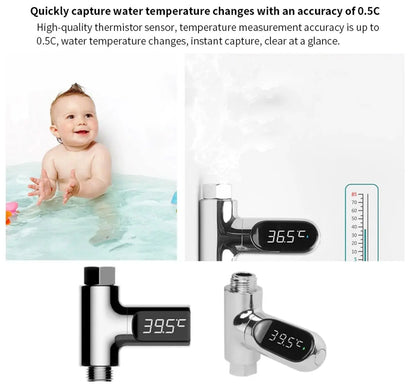 SaniSupreme Safe Series Bad & Kraan Thermometer met waterflow LED chroom