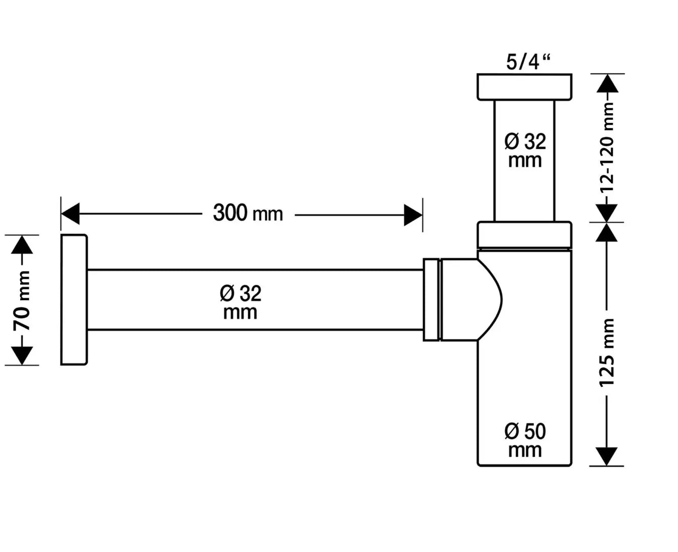 Sanisupreme Sifon set kompleet mat zwart (exclusief afvoerplug - clickwaste)