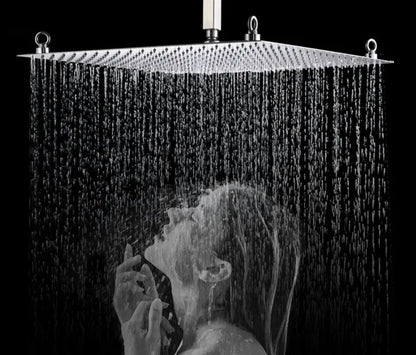 SaniSupreme® SmartPulse Plafond Regendouche Plateau Alicante 50 cm vierkant chroom glanzend