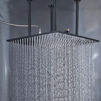 SaniSupreme® SmartPulse Plafond Regendouche Plateau Alicante 50 cm vierkant mat zwart