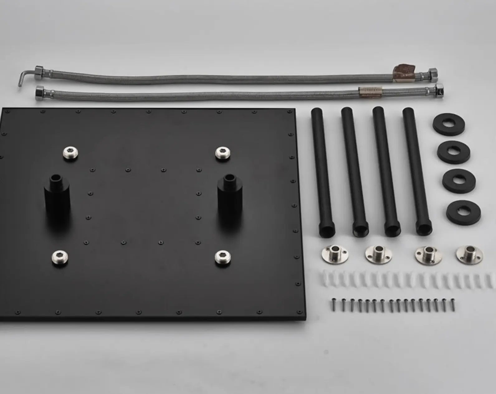 SaniSupreme® SmartPulse Plafond Regendouche Plateau Alicante 50 cm vierkant mat zwart