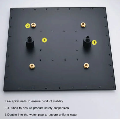 SaniSupreme® SmartPulse Plafond Regendouche Plateau Alicante 50 cm vierkant mat zwart