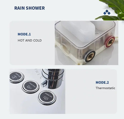 SaniSupreme® SmartPulse Wand Thermostatische Doucheset Alicante 3 weg 20 cm regendouche vierkant chroom glans