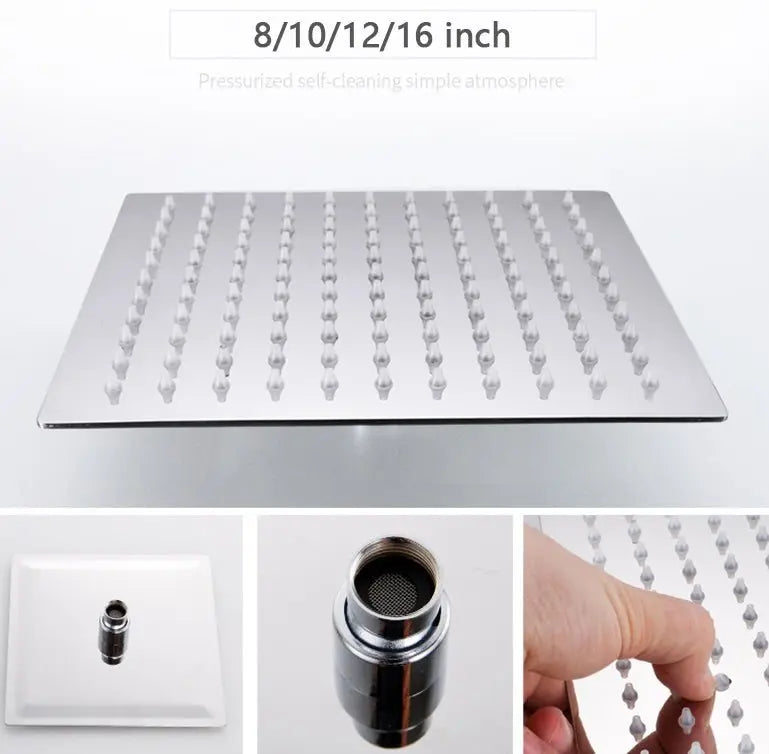 SaniSupreme® SmartPulse Wand Thermostatische Doucheset Alicante 3 weg 25 cm regendouche vierkant chroom glans