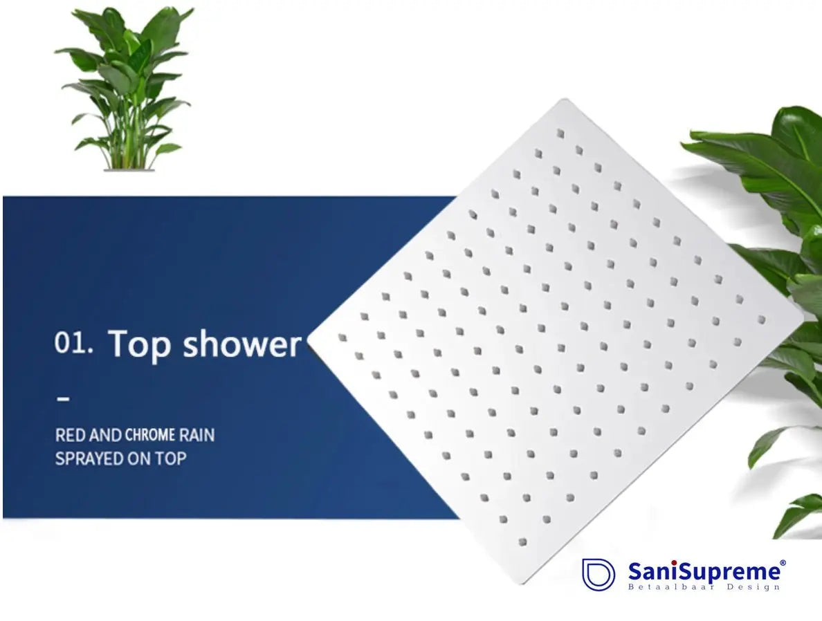 SaniSupreme® SmartPulse Wand Thermostatische Doucheset Alicante 3 weg 25 cm regendouche vierkant chroom glans