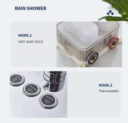 SaniSupreme® SmartPulse Wand Thermostatische Doucheset Alicante 3 weg 30 cm regendouche vierkant chroom glans