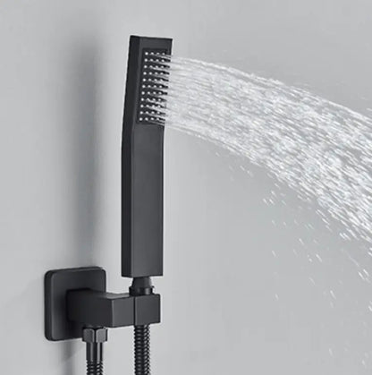 SaniSupreme® SmartPulse Wand Thermostatische Doucheset Alicante 3 weg 30 cm regendouche vierkant mat zwart