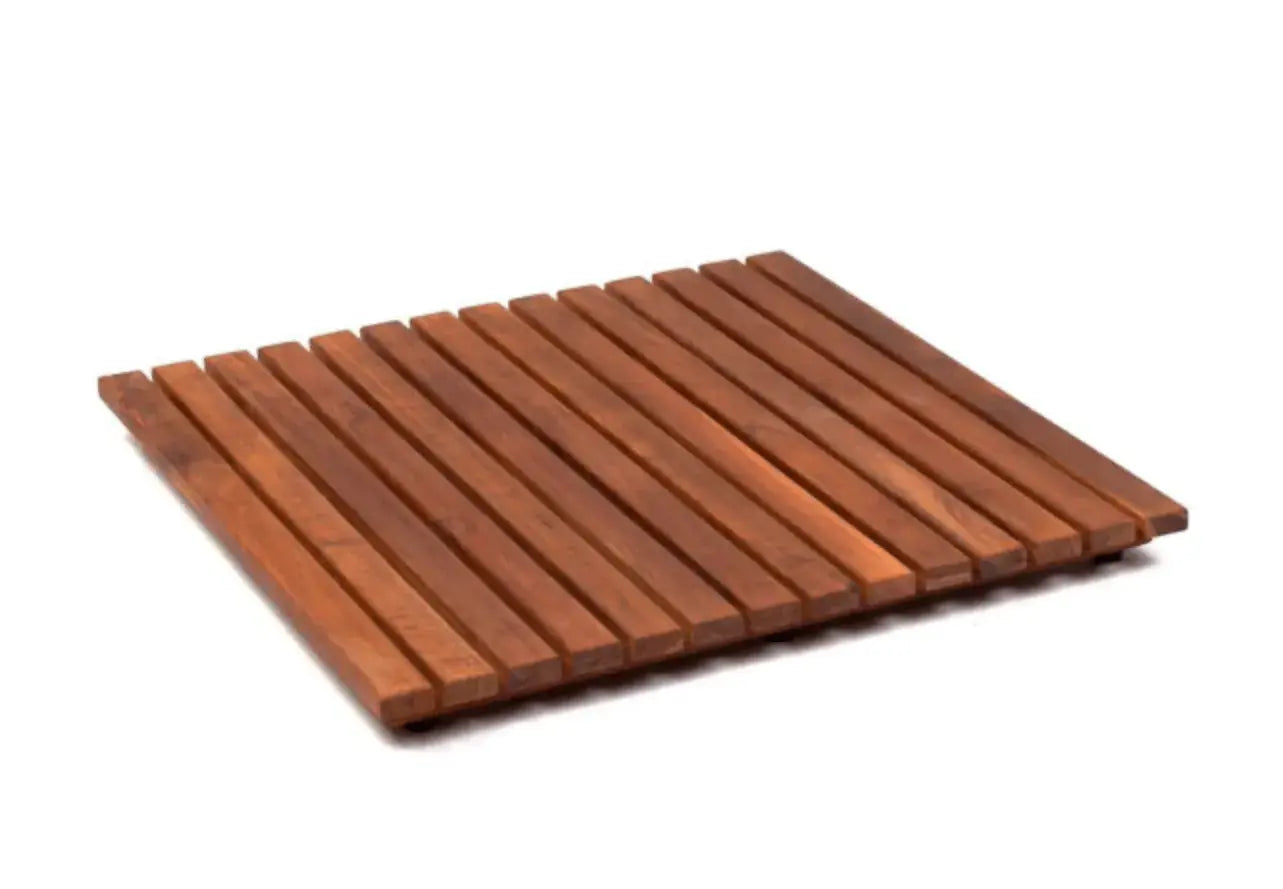 SaniSupreme SuperiorLine Teak badmat vierkant 50 x 50 cm. flexibel model (oprolbaar)