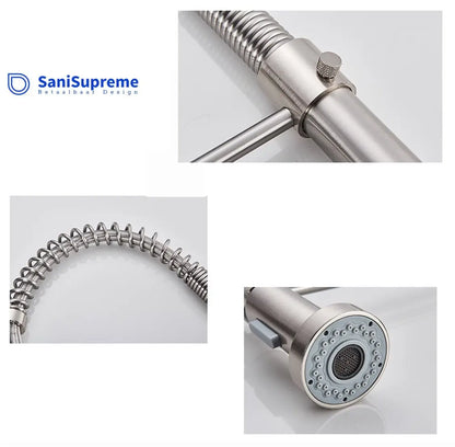 SaniSupreme thermostatische keukenkraan Bologna gebogen met veer Chroom