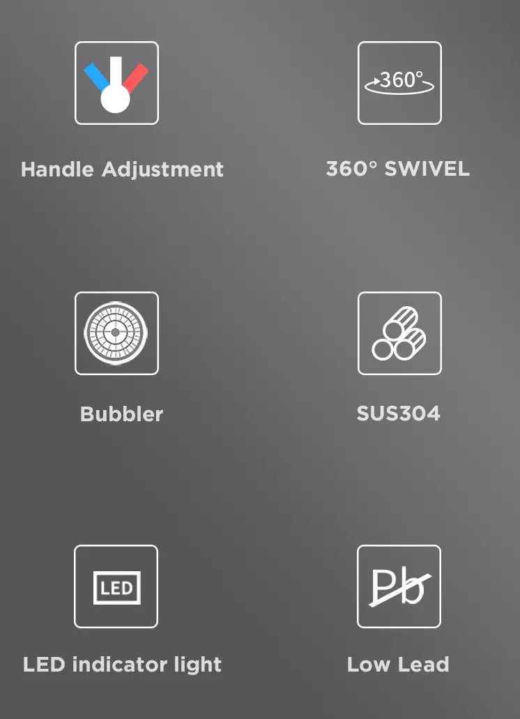 SaniSupreme thermostatische keukenkraan LED uittrekbaar Nordica Series zwart smalle uitloop