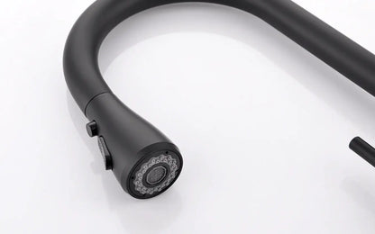 SaniSupreme thermostatische keukenkraan LED uittrekbaar Nordica Series zwart smalle uitloop