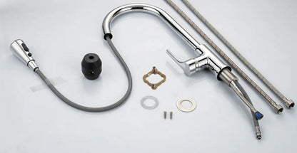 SaniSupreme thermostatische keukenkraan uittrekbaar Bologna gebogen chroom