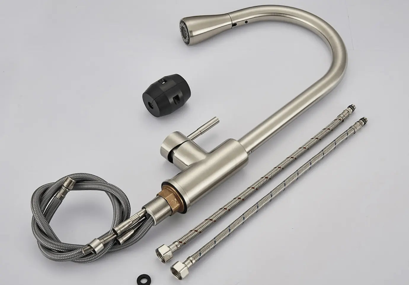 SaniSupreme thermostatische keukenkraan uittrekbaar Bologna gebogen RVS