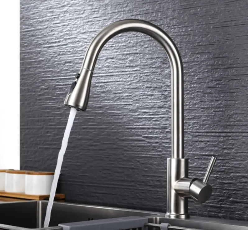 SaniSupreme thermostatische keukenkraan uittrekbaar Bologna gebogen RVS