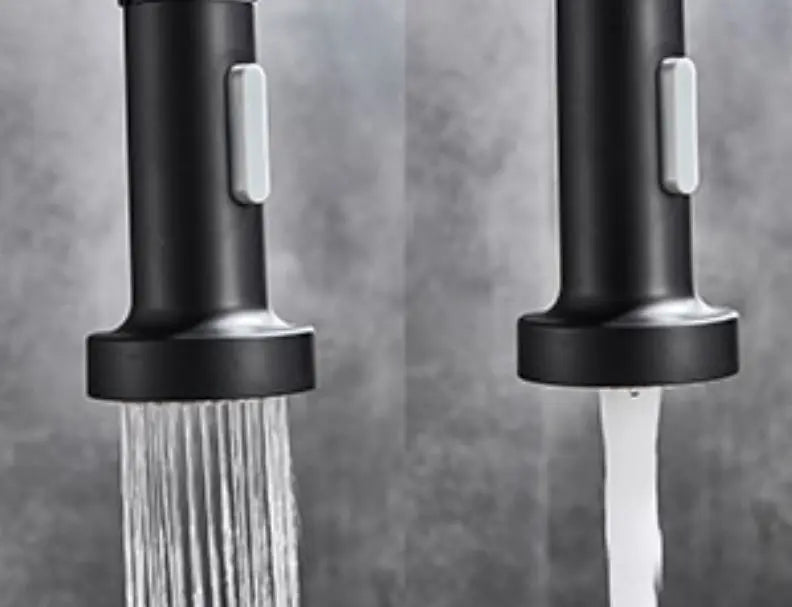 SaniSupreme® thermostatische keukenmengkraan San Marino gebogen met veer mat zwart