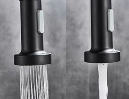 SaniSupreme® thermostatische keukenmengkraan San Marino gebogen met veer mat zwart