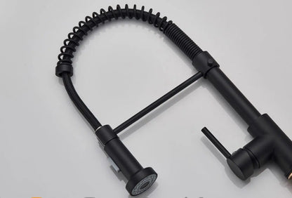 SaniSupreme® thermostatische keukenmengkraan San Marino gebogen met veer mat zwart