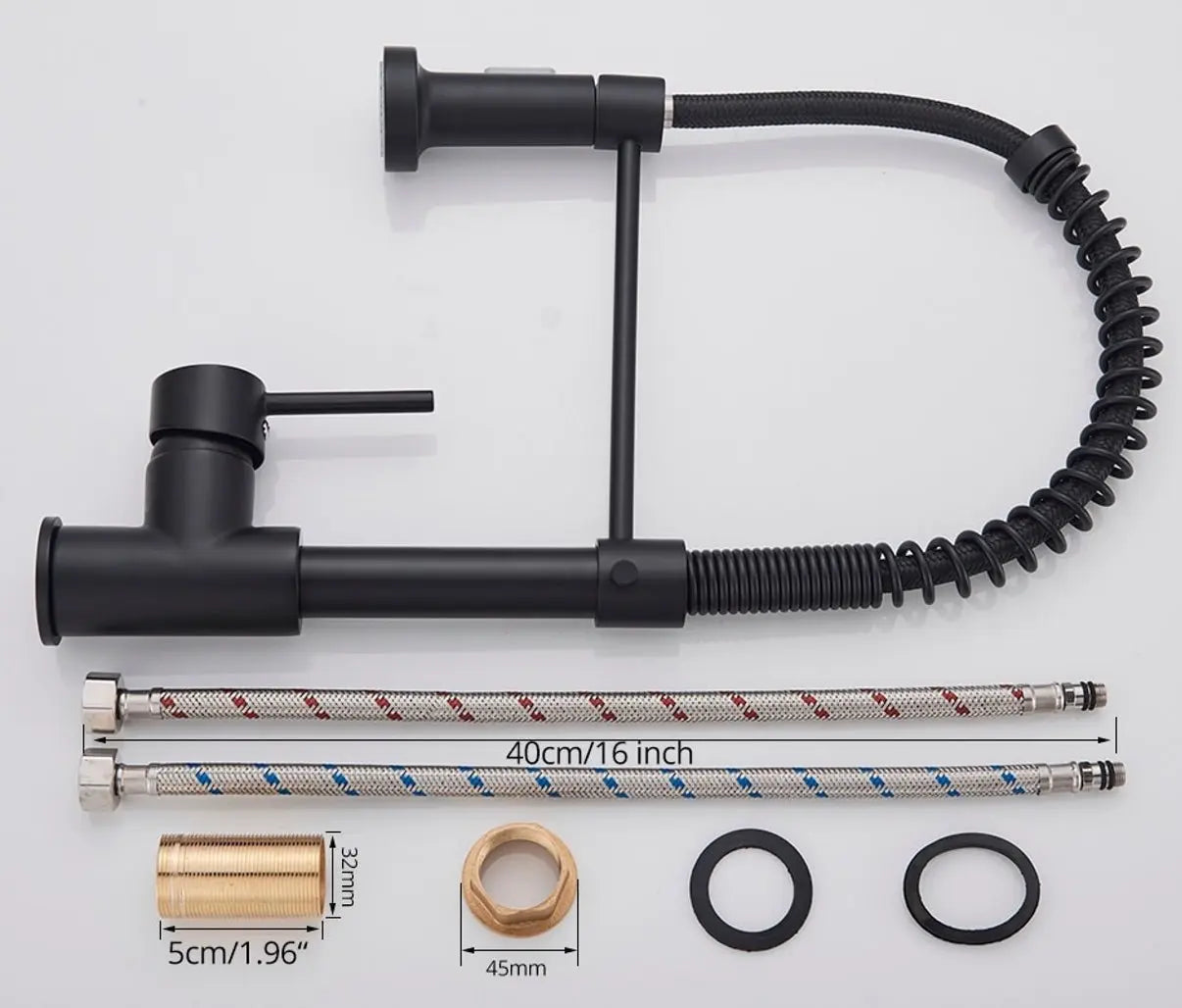 SaniSupreme® thermostatische keukenmengkraan San Marino gebogen met veer mat zwart